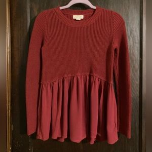 Sundance Pomegranate Meredith Tunic, long sleeve, size 6